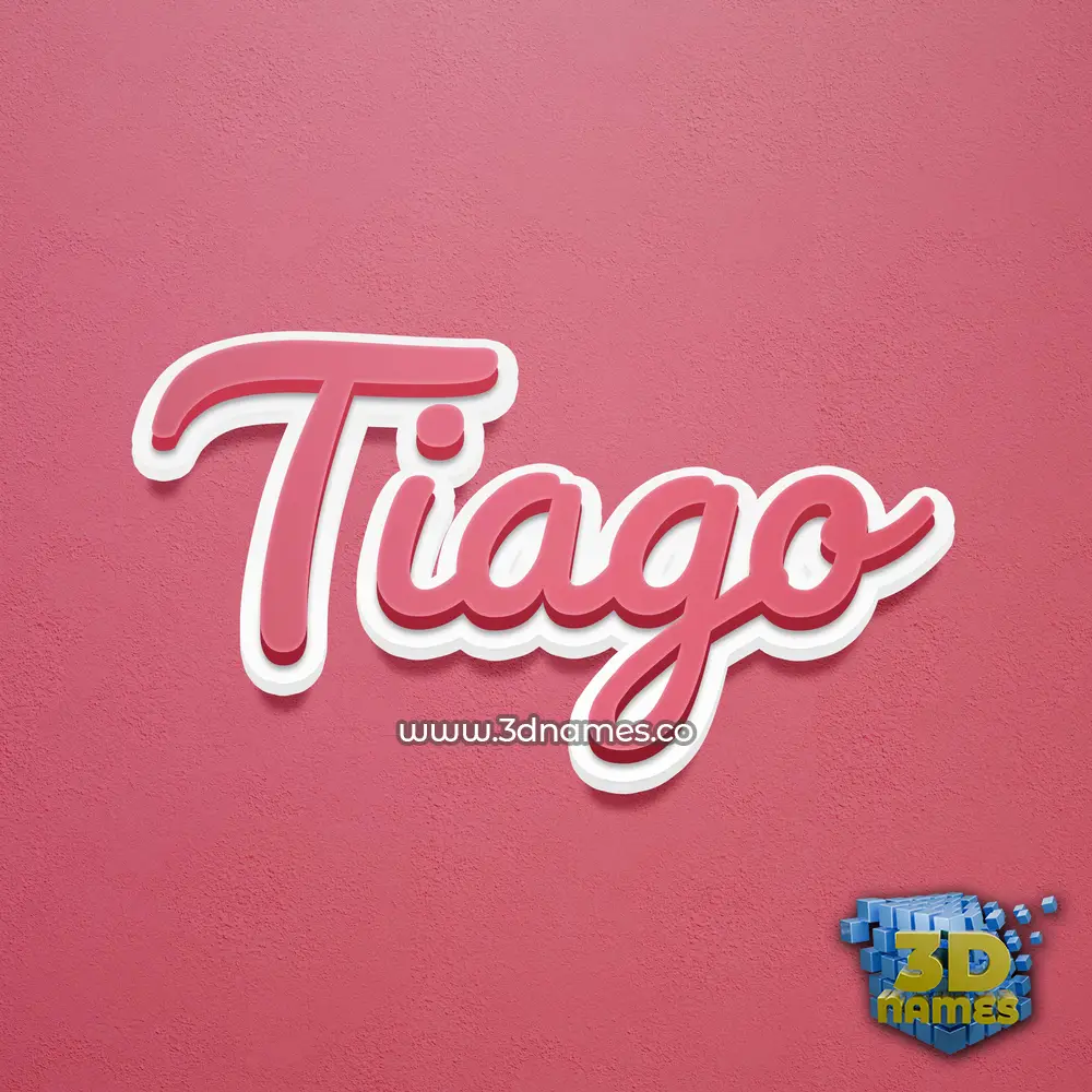 tiago in Red Scribble style - 3D name wallpaper