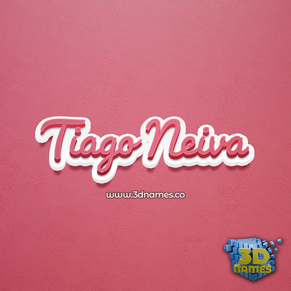tiago neiva in Red Scribble style - 3D name wallpaper