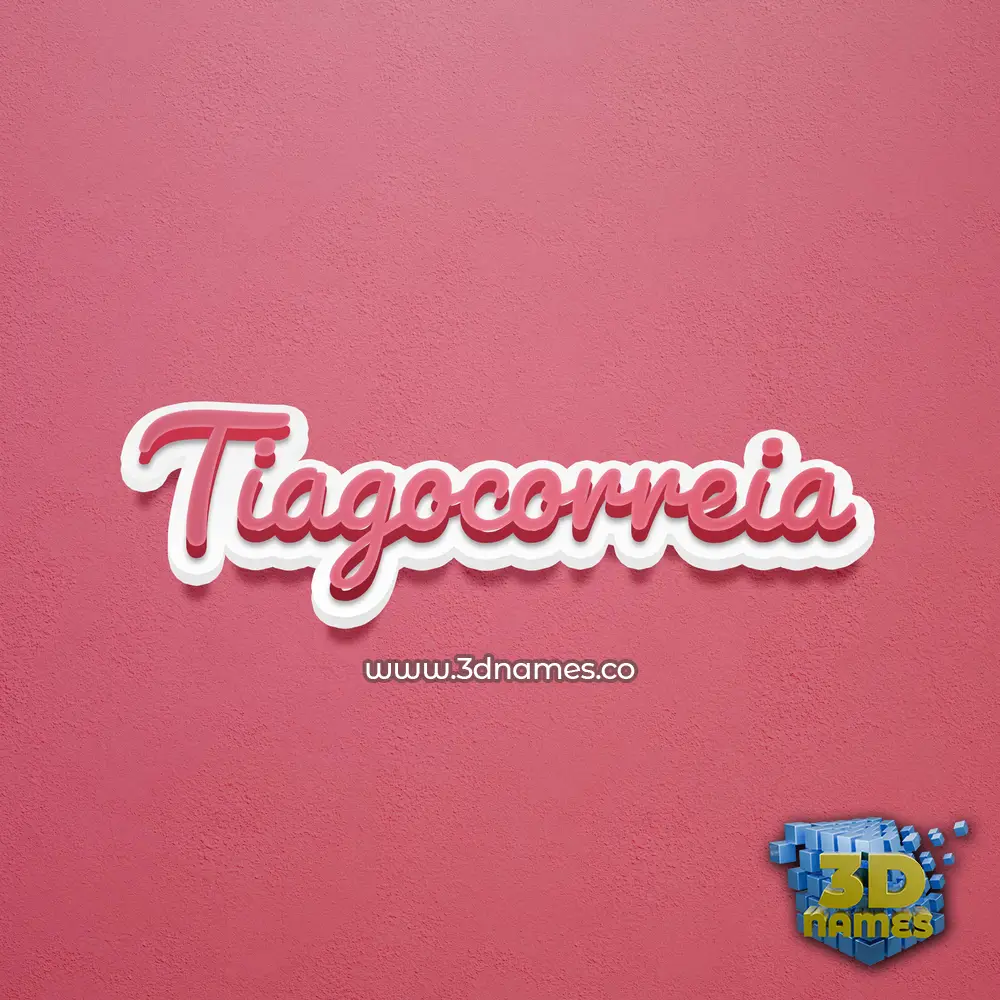 tiagocorreia in Red Scribble style - 3D name wallpaper