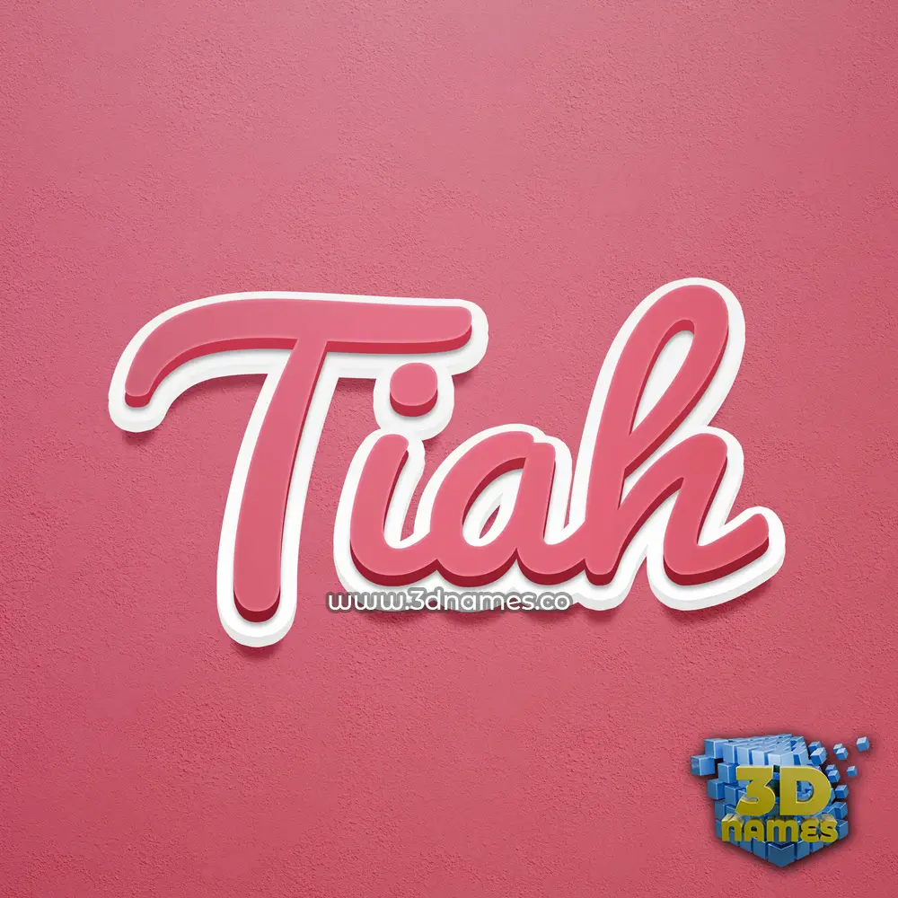 tiah in Red Scribble style - 3D name wallpaper