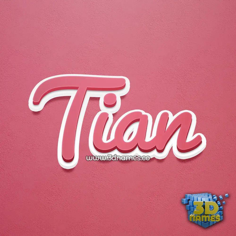 tian in Red Scribble style - 3D name wallpaper