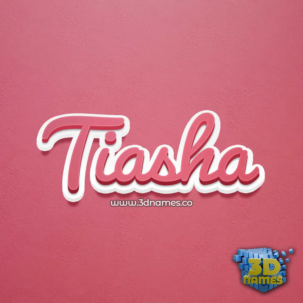 tiasha in Red Scribble style - 3D name wallpaper