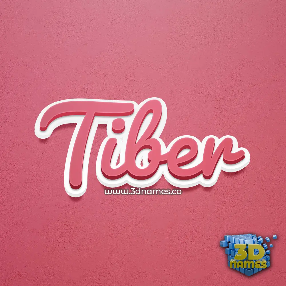 tiber in Red Scribble style - 3D name wallpaper