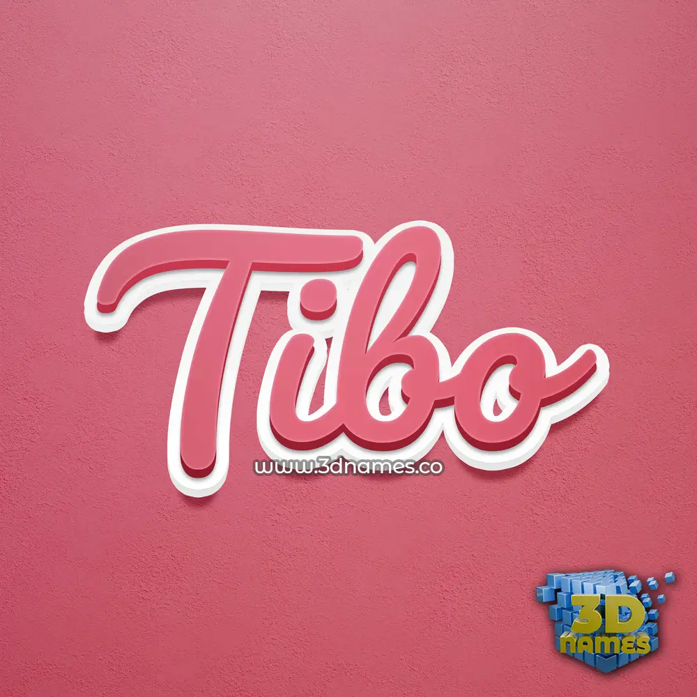 tibo in Red Scribble style - 3D name wallpaper