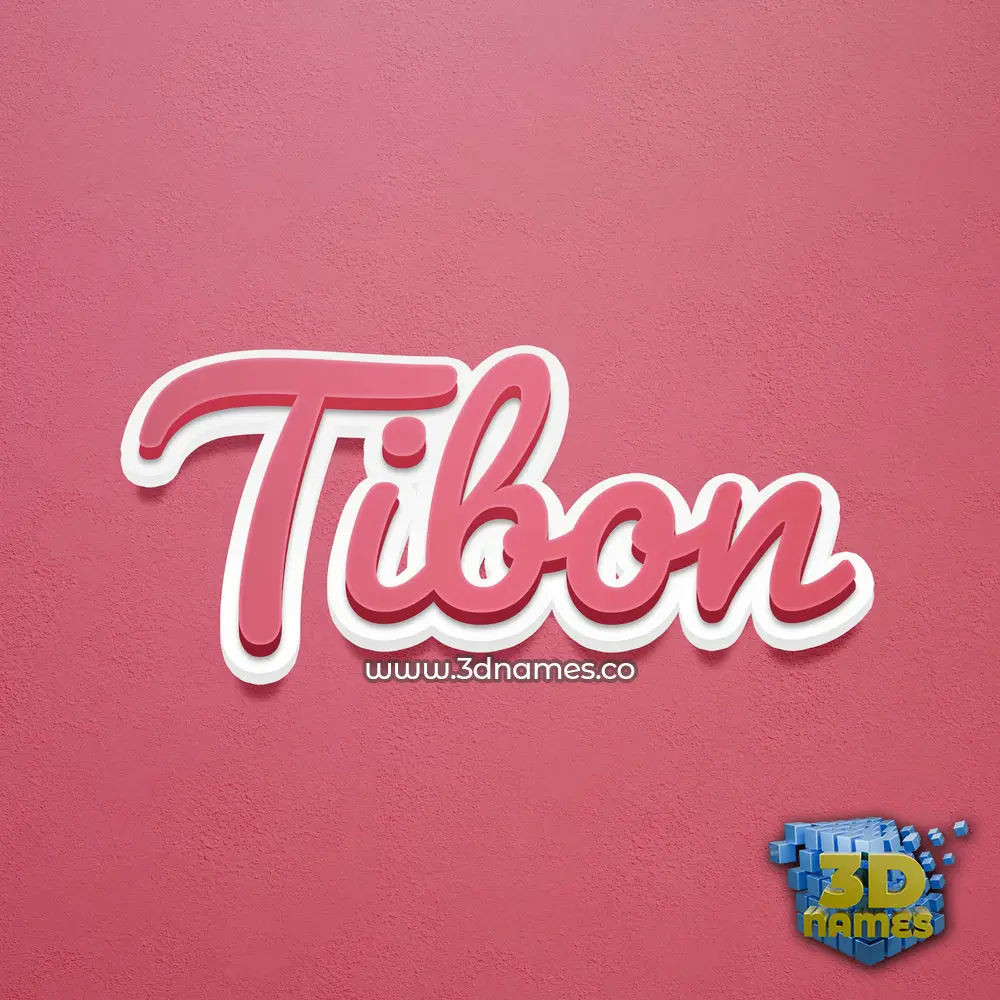 tibon in Red Scribble style - 3D name wallpaper