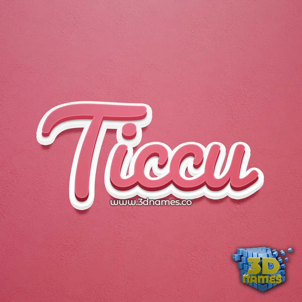 ticcu in Red Scribble style - 3D name wallpaper
