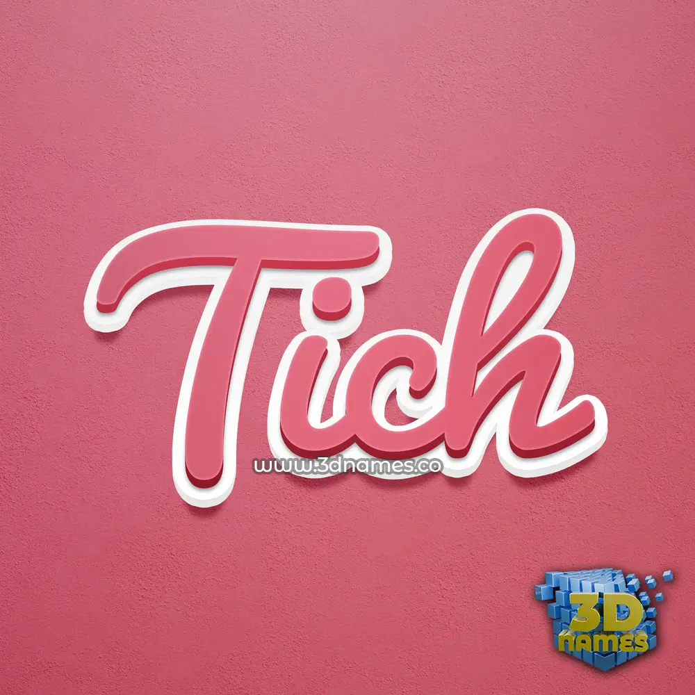 tich in Red Scribble style - 3D name wallpaper