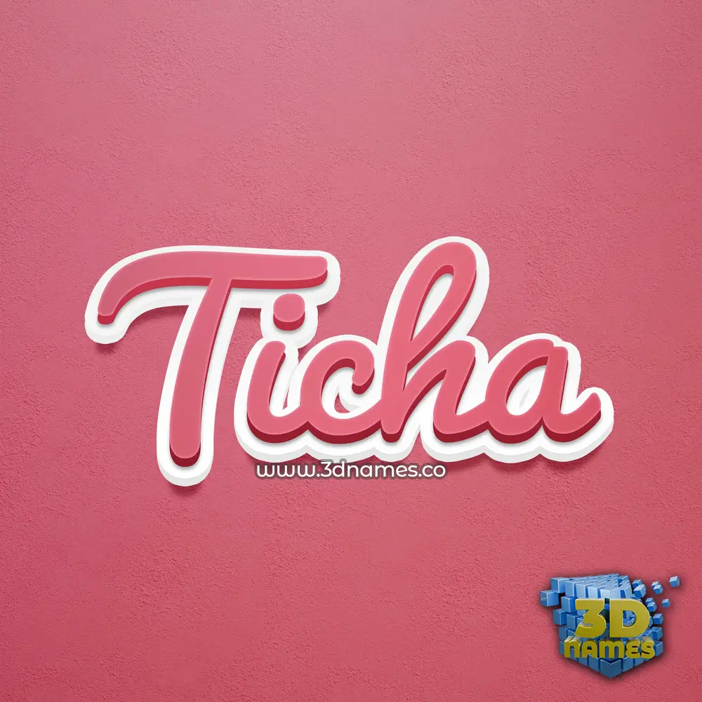 ticha in Red Scribble style - 3D name wallpaper