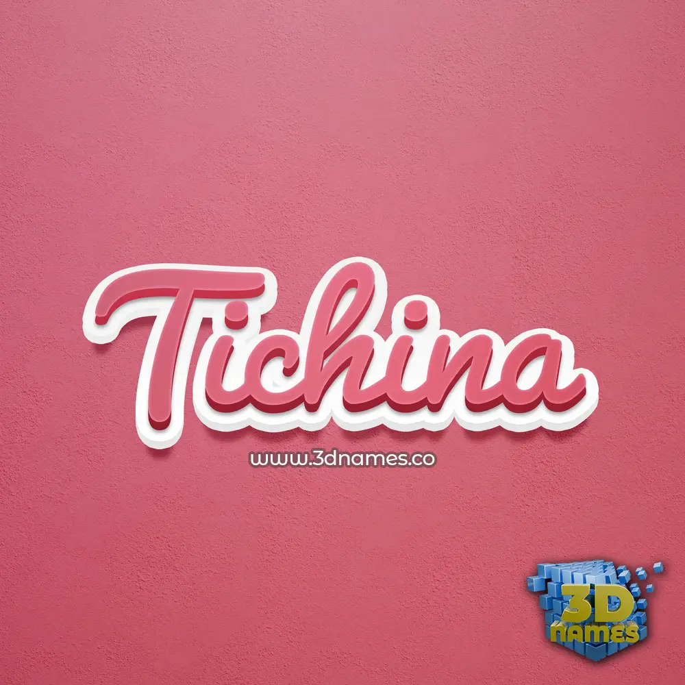 tichina in Red Scribble style - 3D name wallpaper
