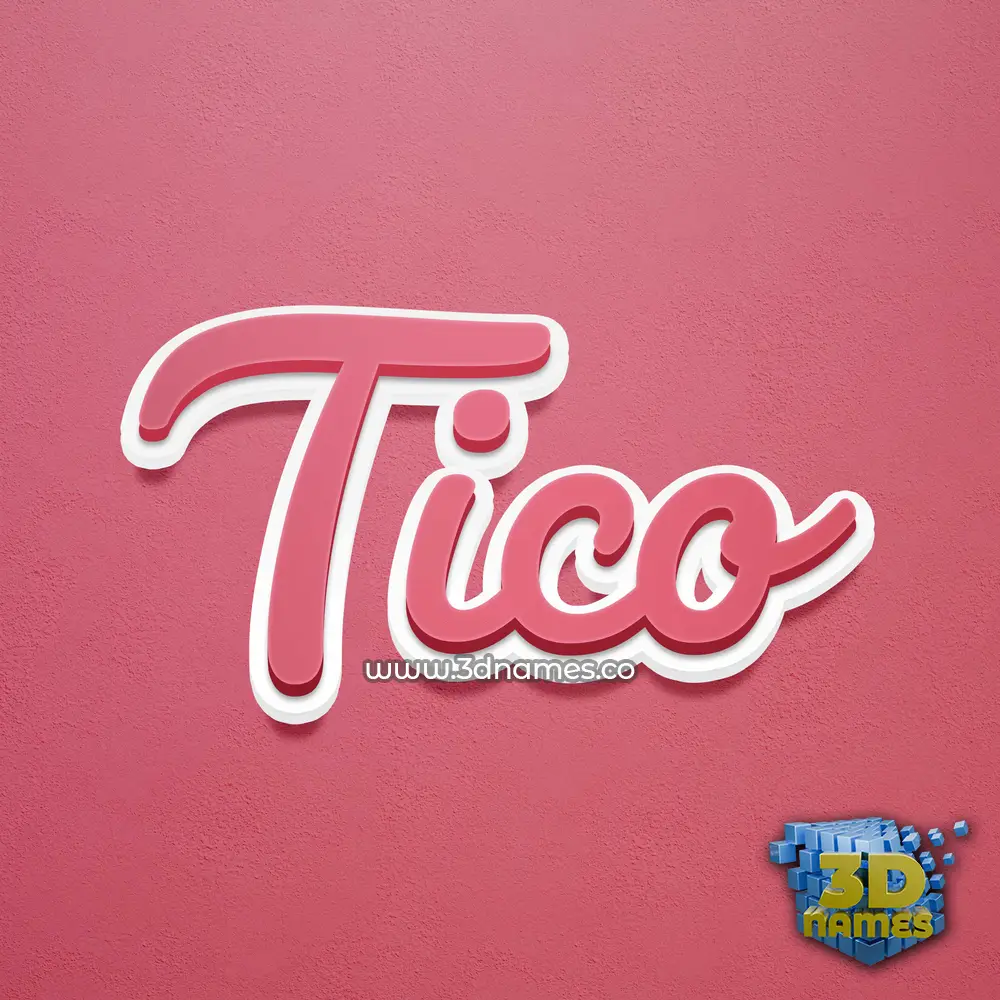 tico in Red Scribble style - 3D name wallpaper