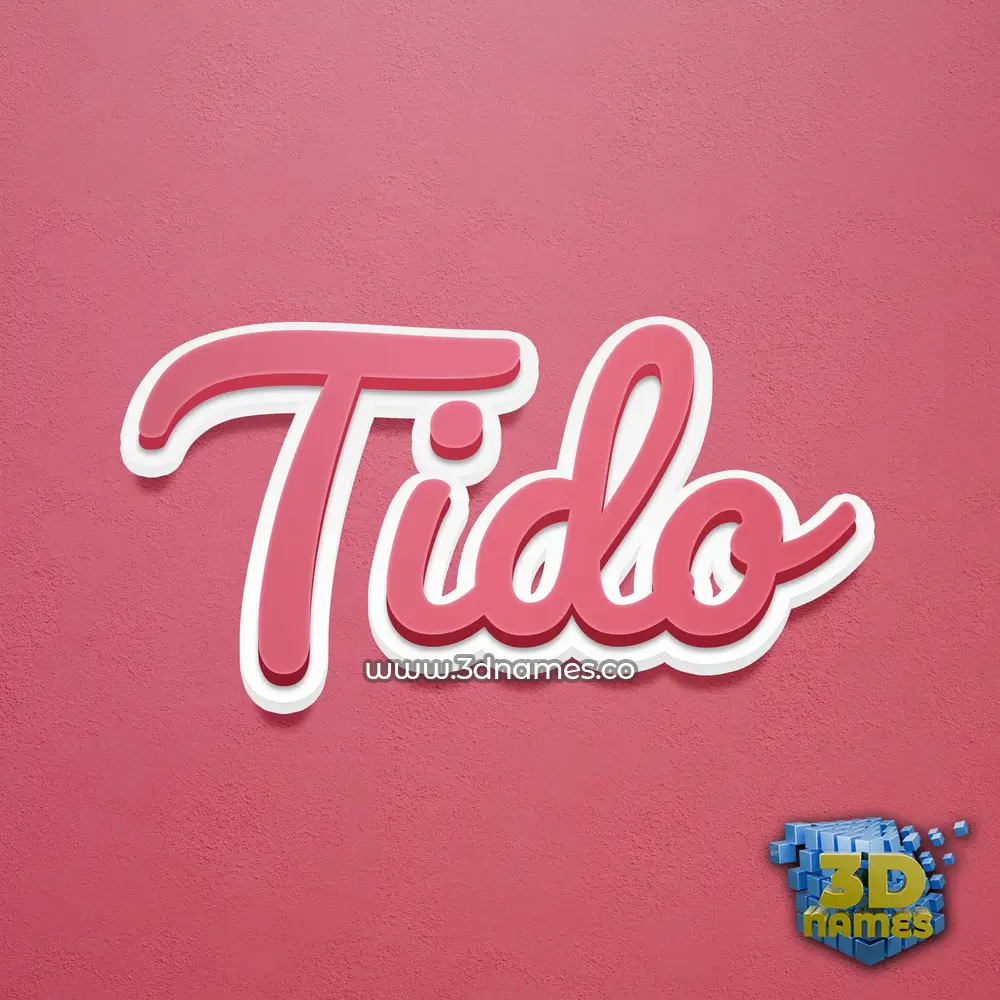 tido in Red Scribble style - 3D name wallpaper