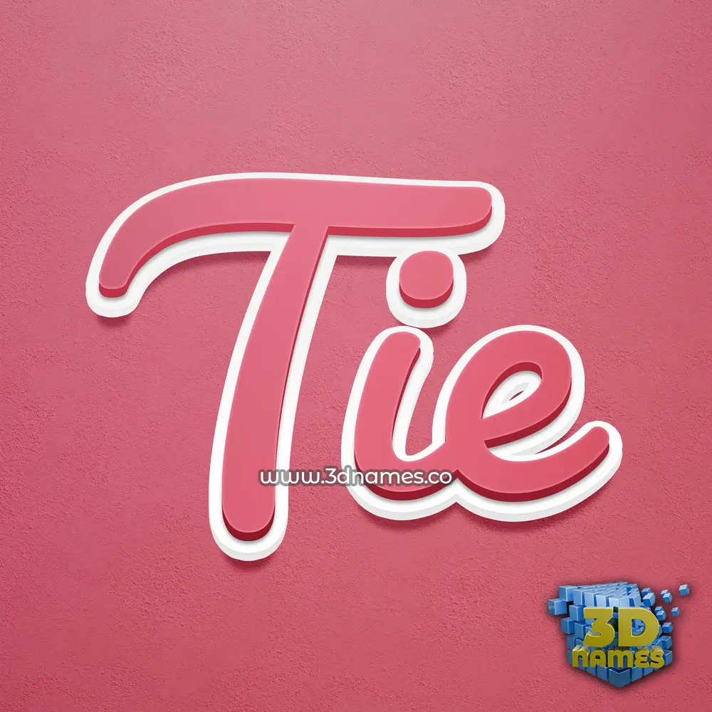 tie in Red Scribble style - 3D name wallpaper