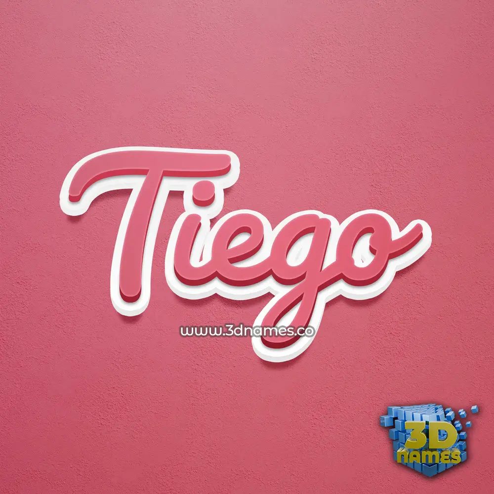 tiego in Red Scribble style - 3D name wallpaper