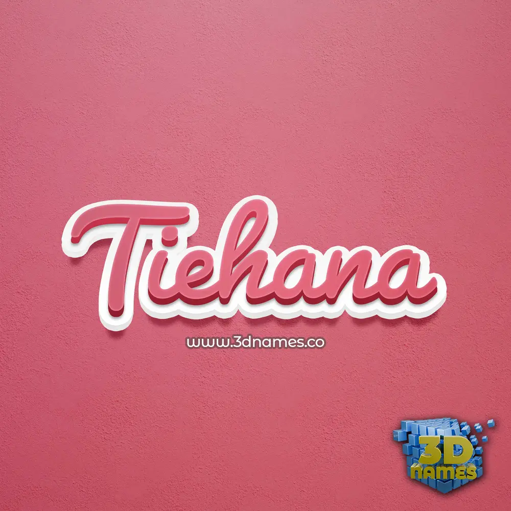 tiehana in Red Scribble style - 3D name wallpaper