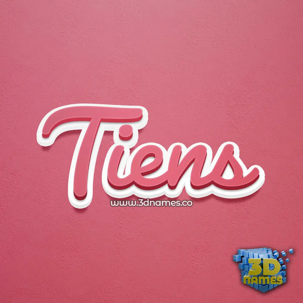 tiens in Red Scribble style - 3D name wallpaper