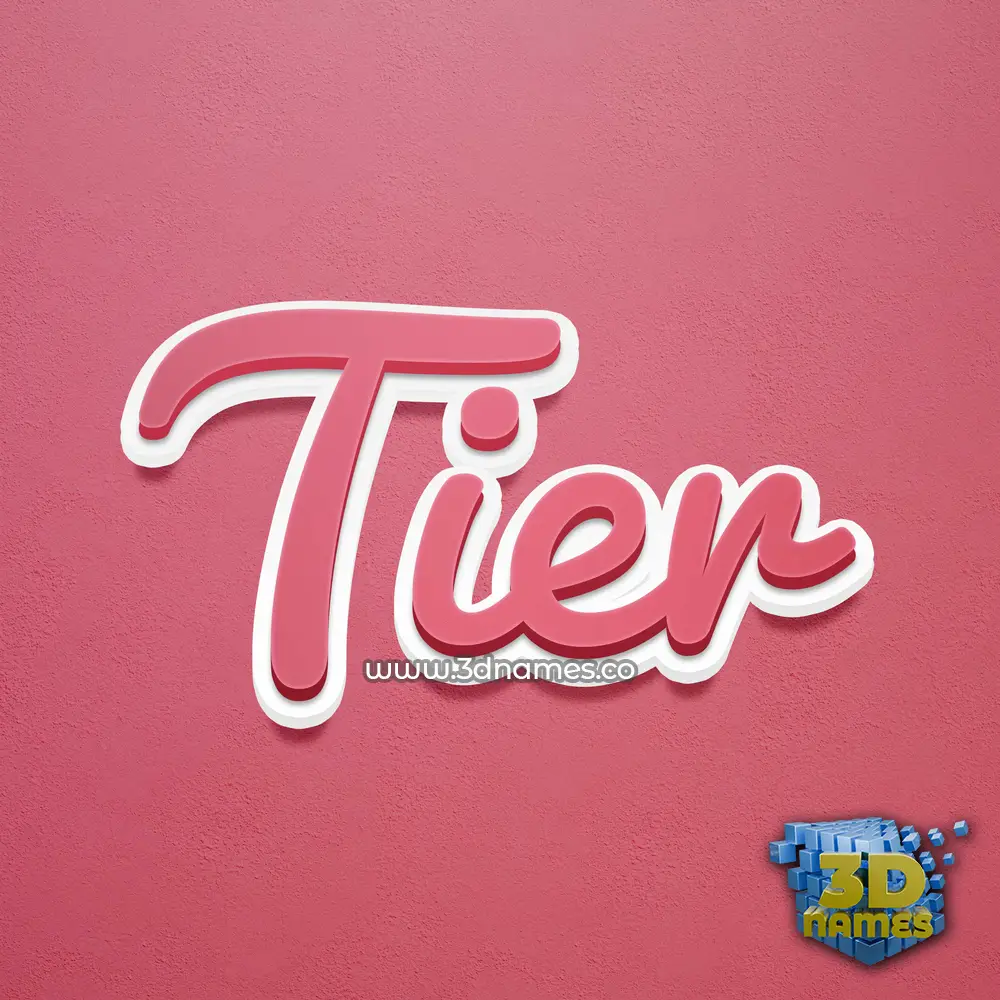 tier in Red Scribble style - 3D name wallpaper