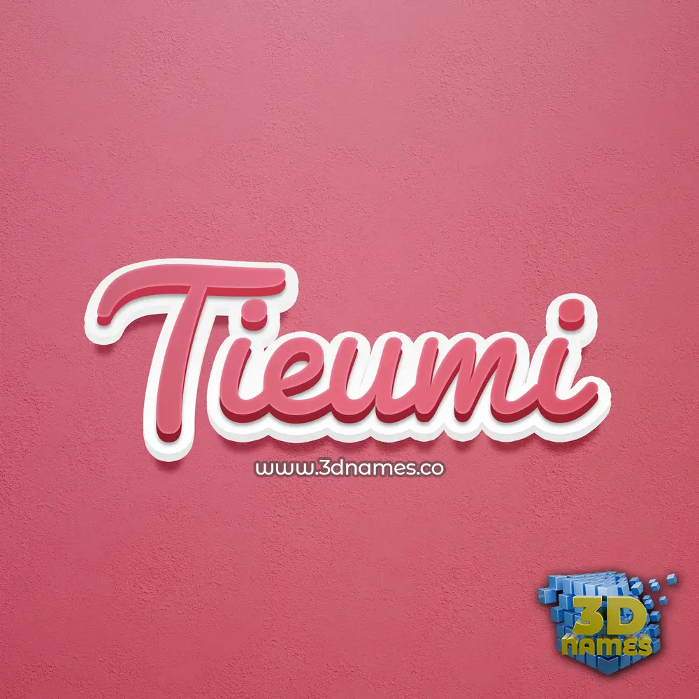 tieumi in Red Scribble style - 3D name wallpaper