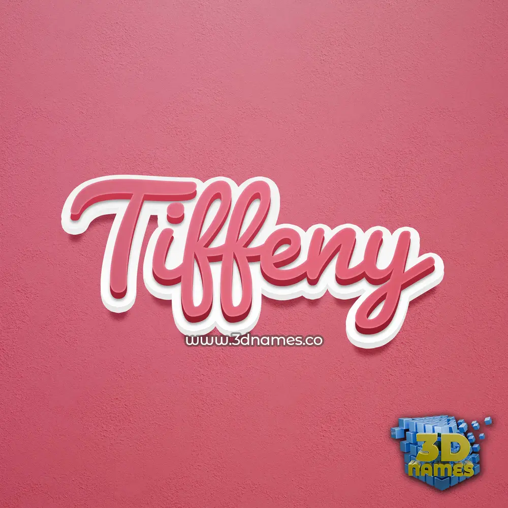 tiffeny in Red Scribble style - 3D name wallpaper