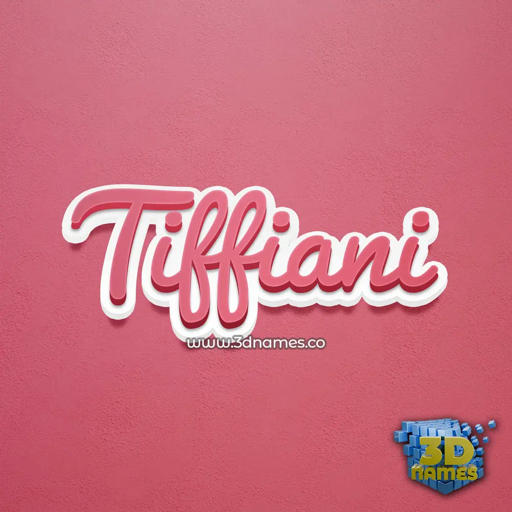 tiffiani in Red Scribble style - 3D name wallpaper