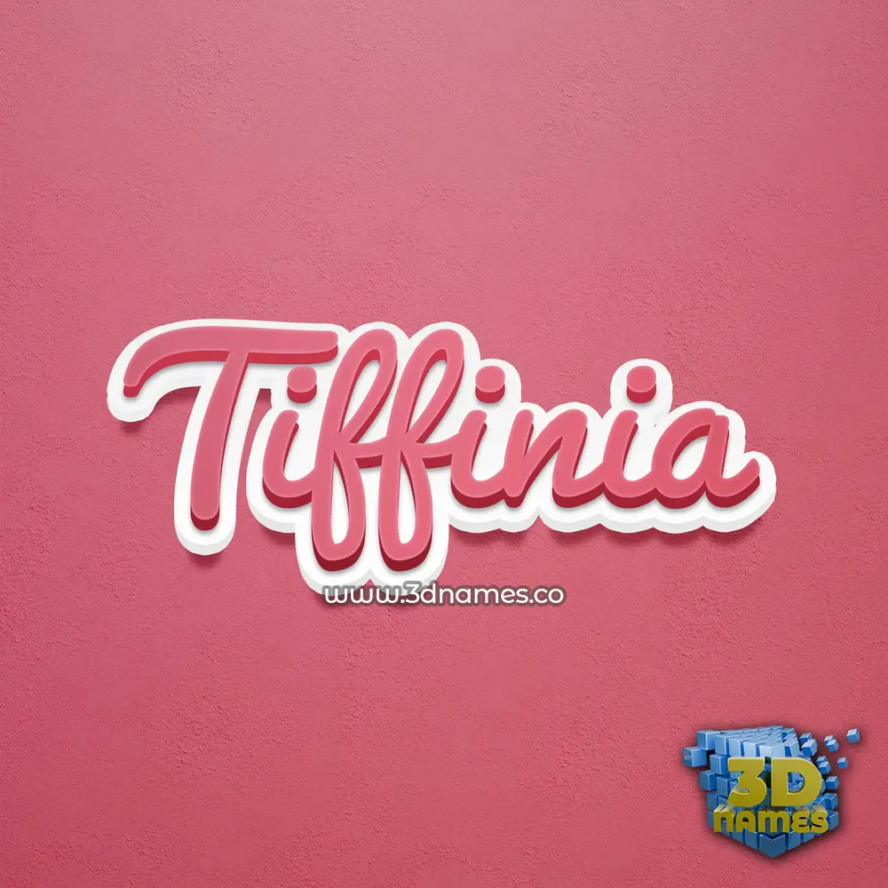 tiffinia in Red Scribble style - 3D name wallpaper