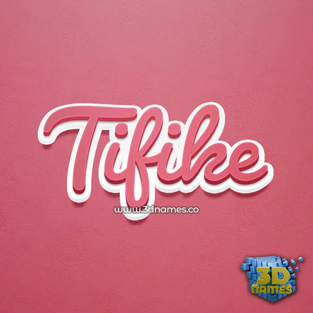 tifike in Red Scribble style - 3D name wallpaper