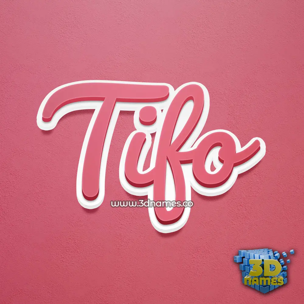 tifo in Red Scribble style - 3D name wallpaper