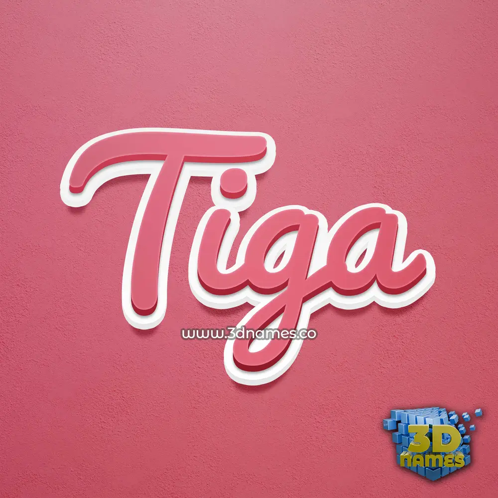 tiga in Red Scribble style - 3D name wallpaper