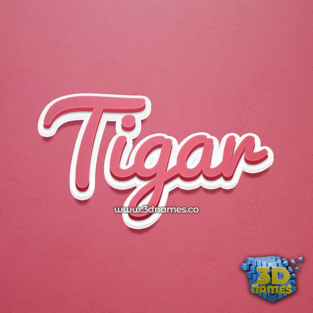 tigar in Red Scribble style - 3D name wallpaper