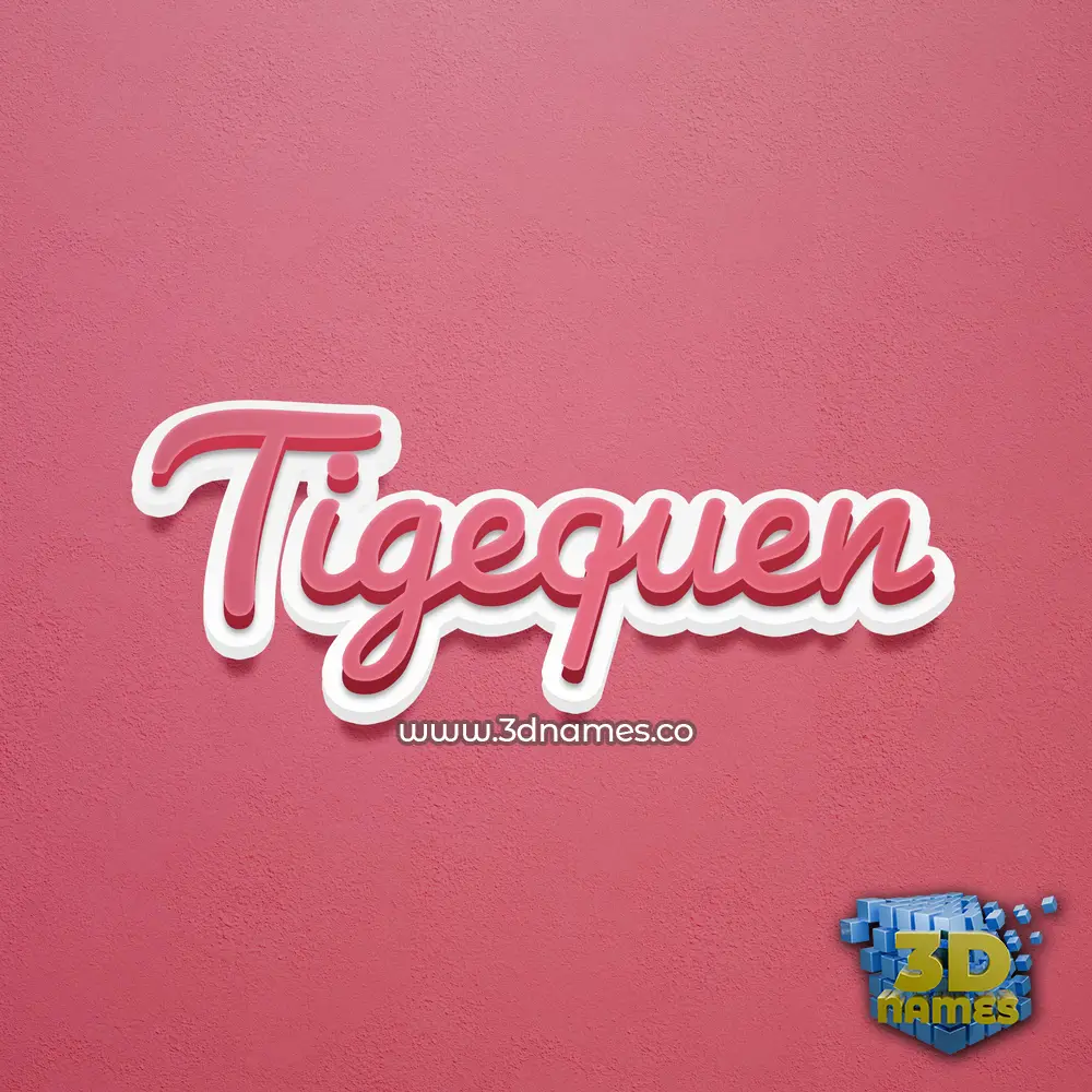 tigequen in Red Scribble style - 3D name wallpaper