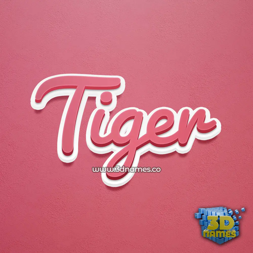 tiger in Red Scribble style - 3D name wallpaper