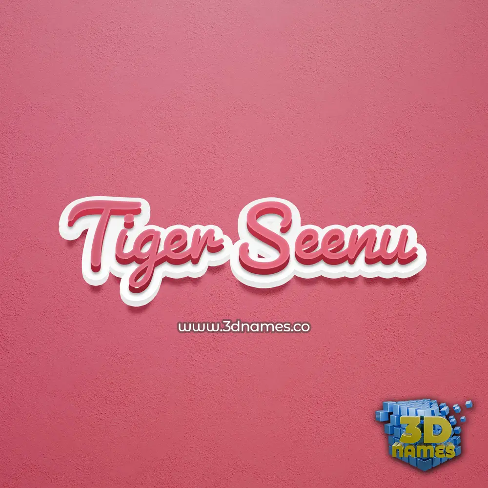 tiger seenu in Red Scribble style - 3D name wallpaper