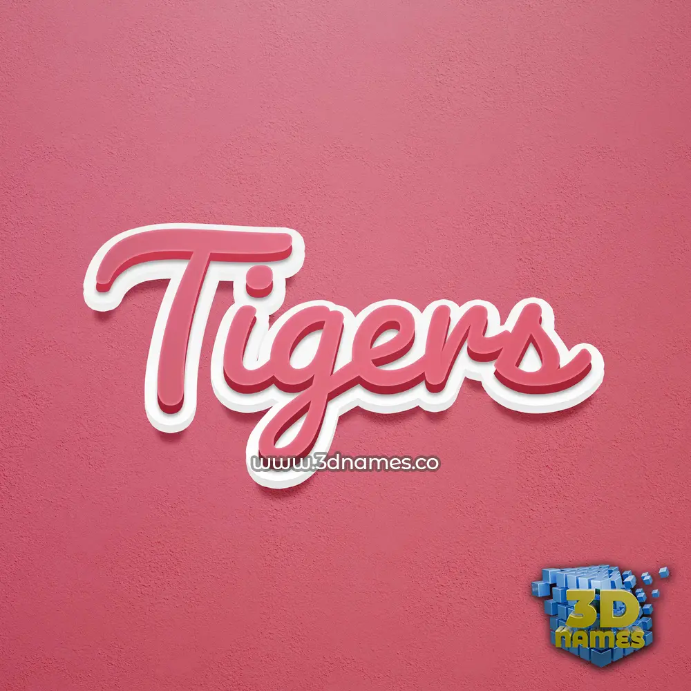 tigers in Red Scribble style - 3D name wallpaper