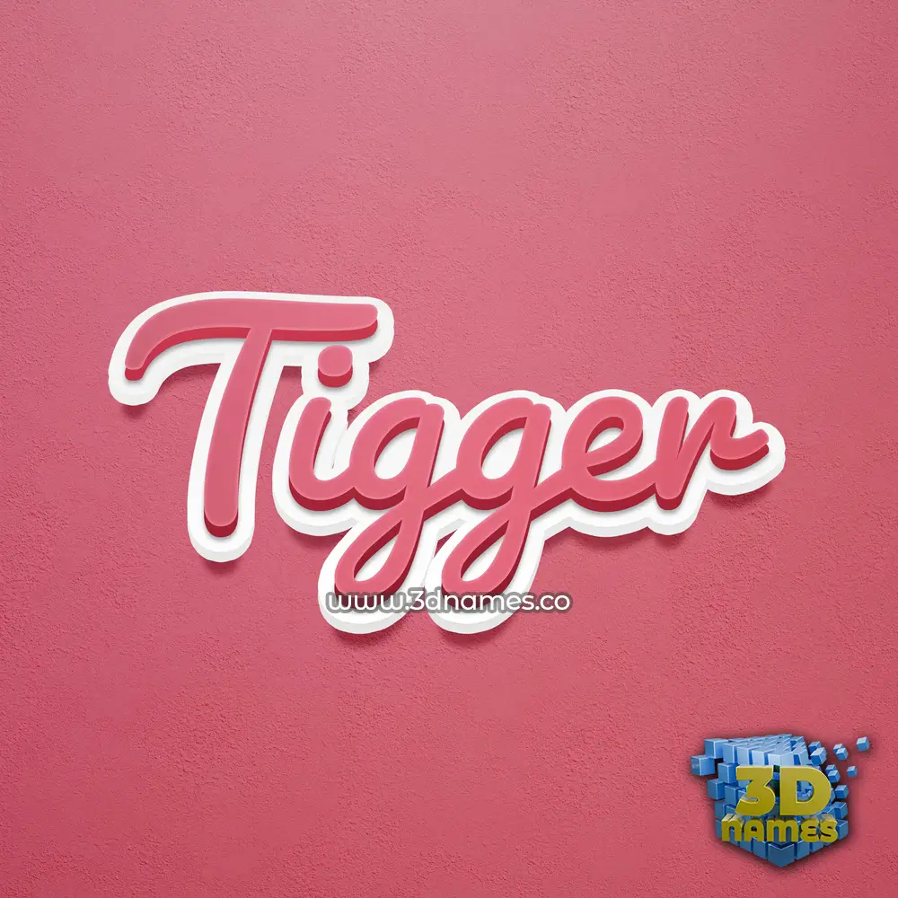 tigger in Red Scribble style - 3D name wallpaper