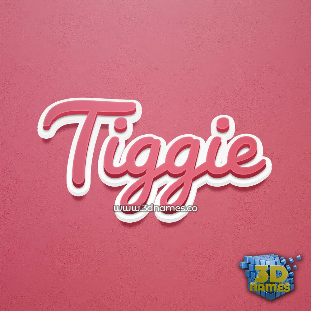 tiggie in Red Scribble style - 3D name wallpaper