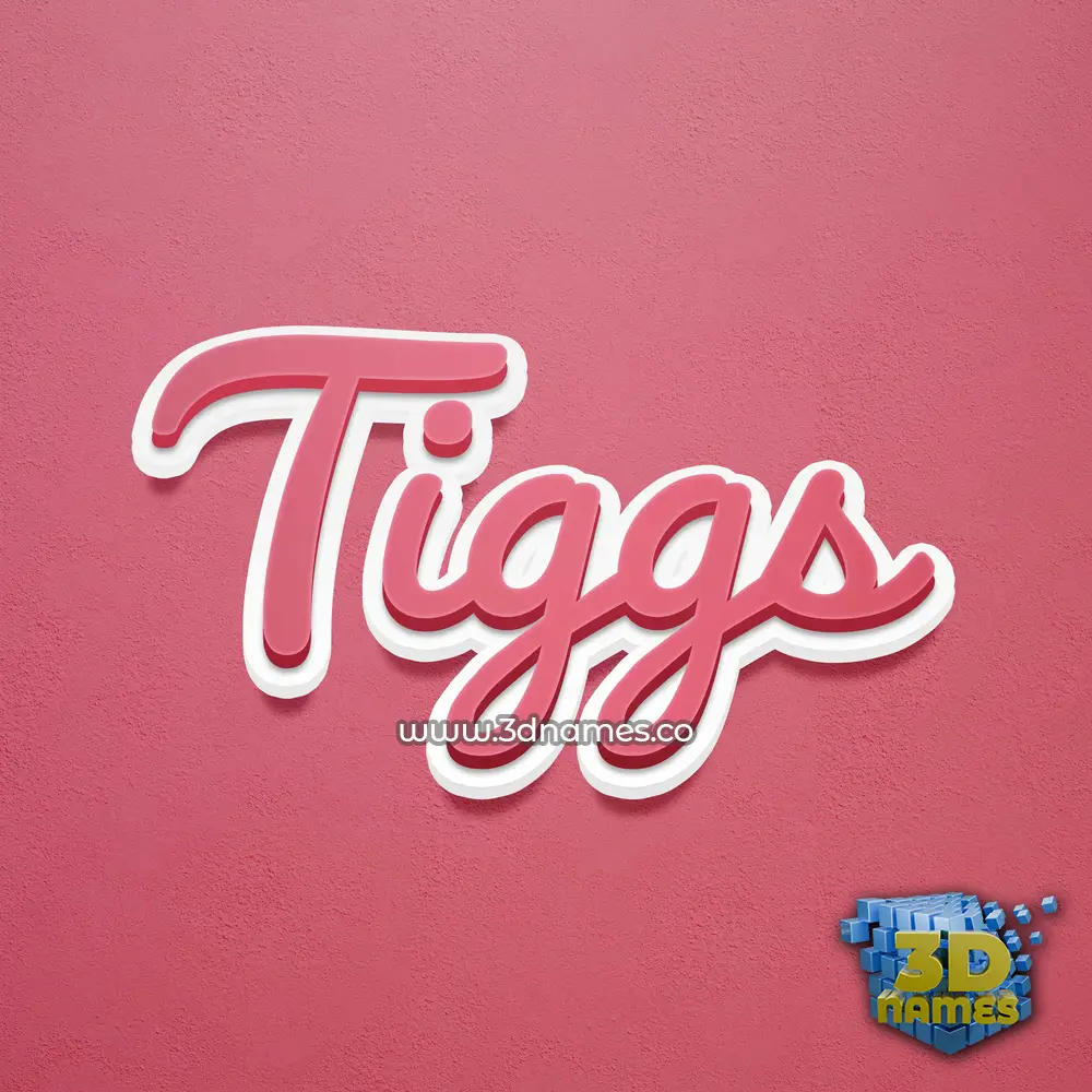 tiggs in Red Scribble style - 3D name wallpaper