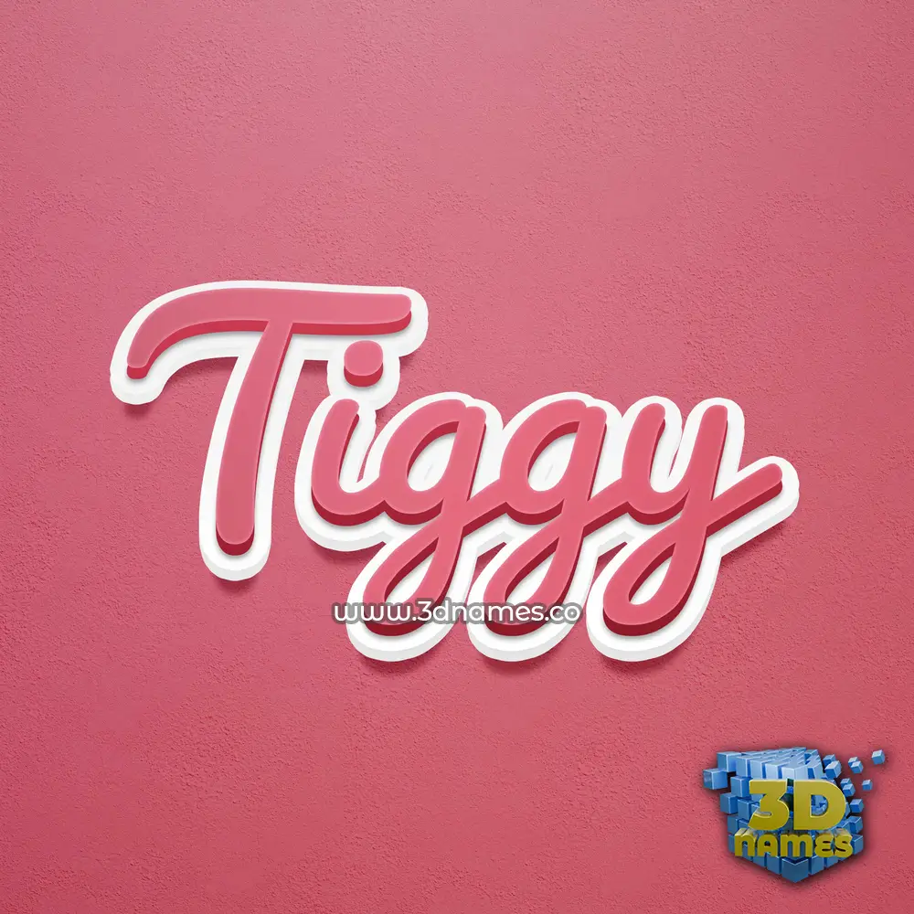 tiggy in Red Scribble style - 3D name wallpaper