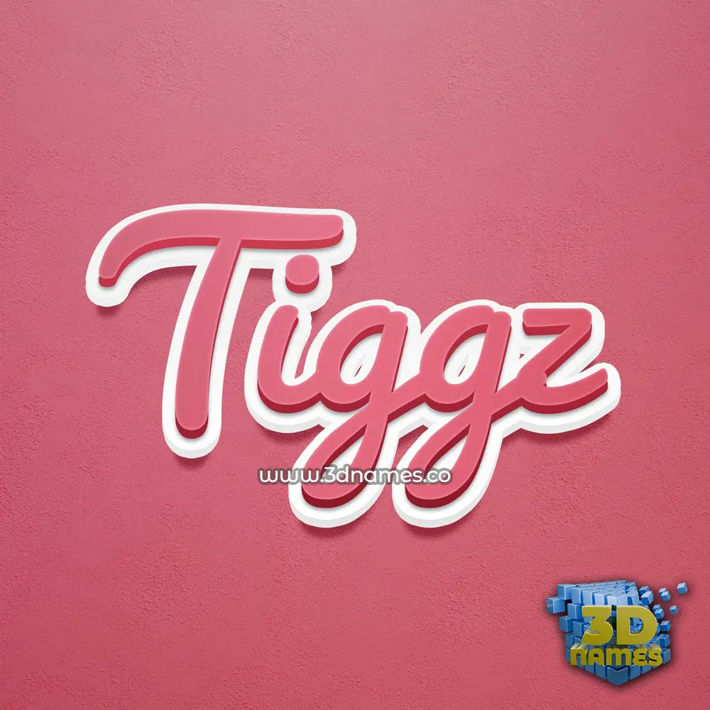 tiggz in Red Scribble style - 3D name wallpaper
