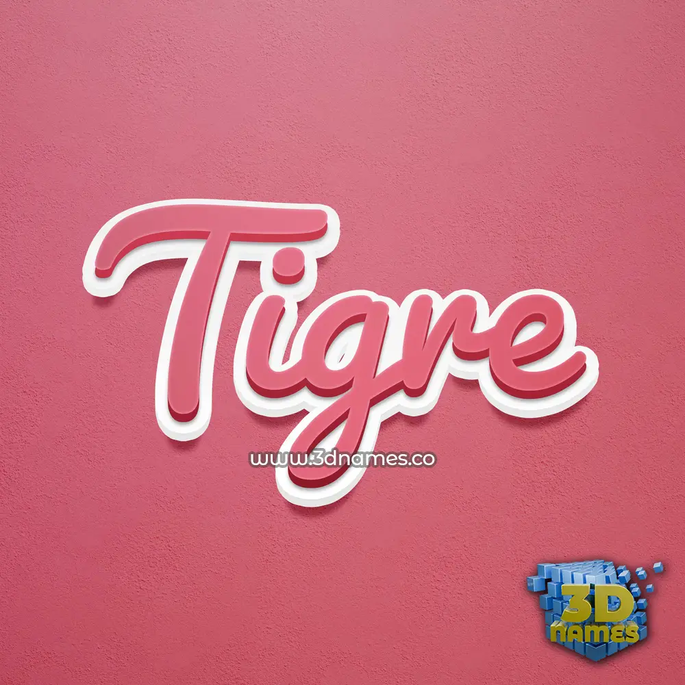 tigre in Red Scribble style - 3D name wallpaper
