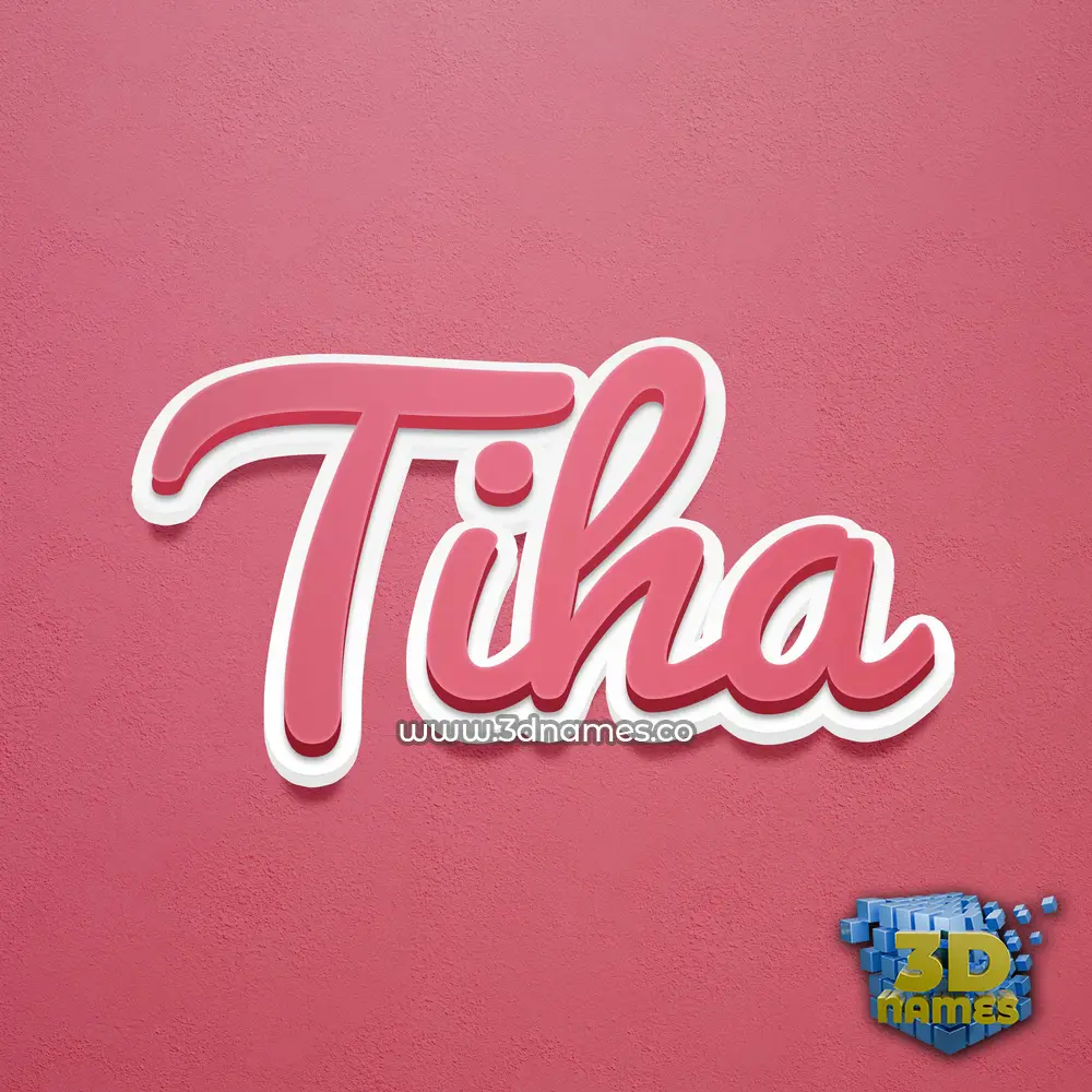 tiha in Red Scribble style - 3D name wallpaper