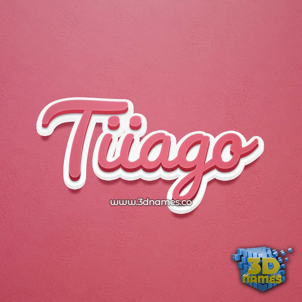 tiiago in Red Scribble style - 3D name wallpaper