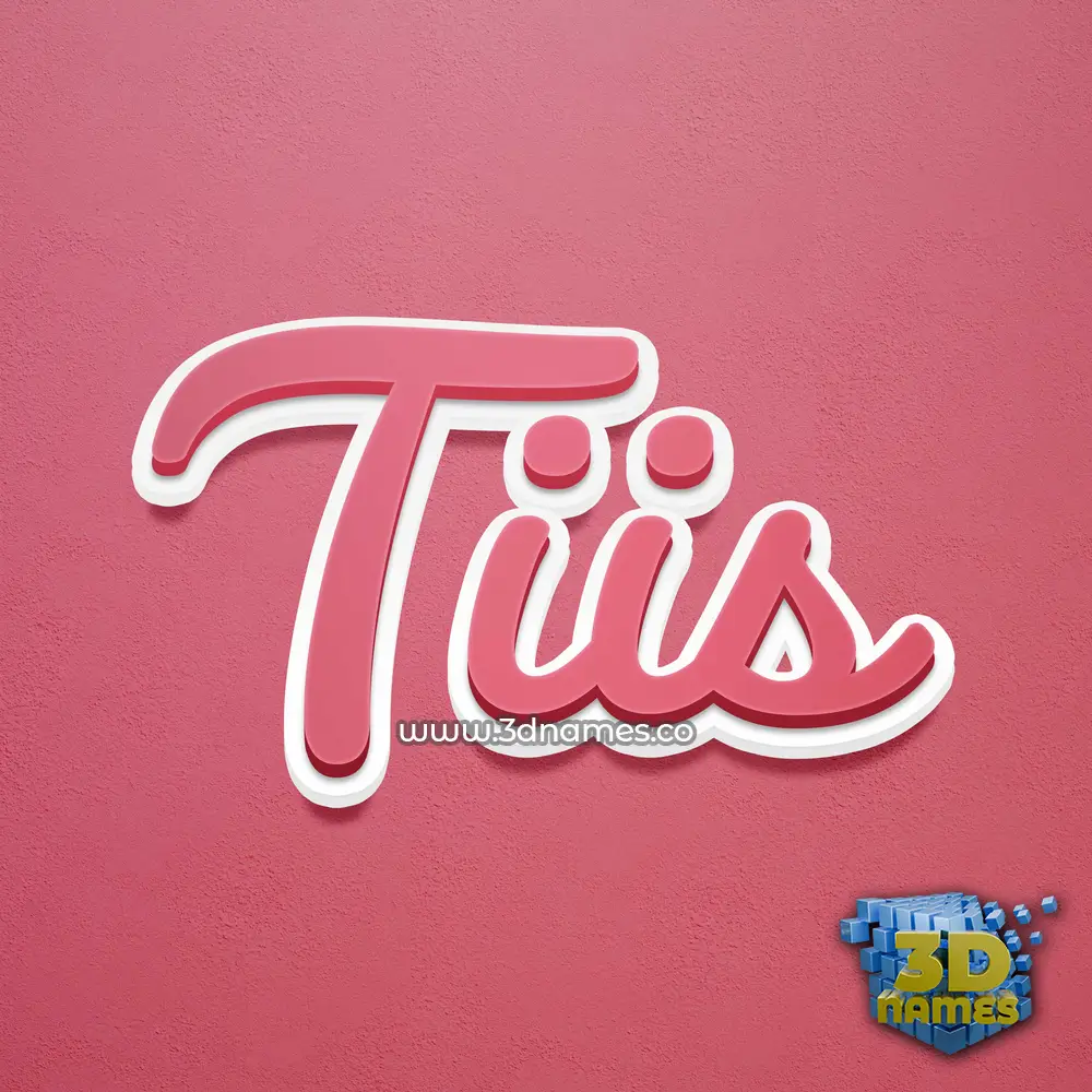 tiis in Red Scribble style - 3D name wallpaper