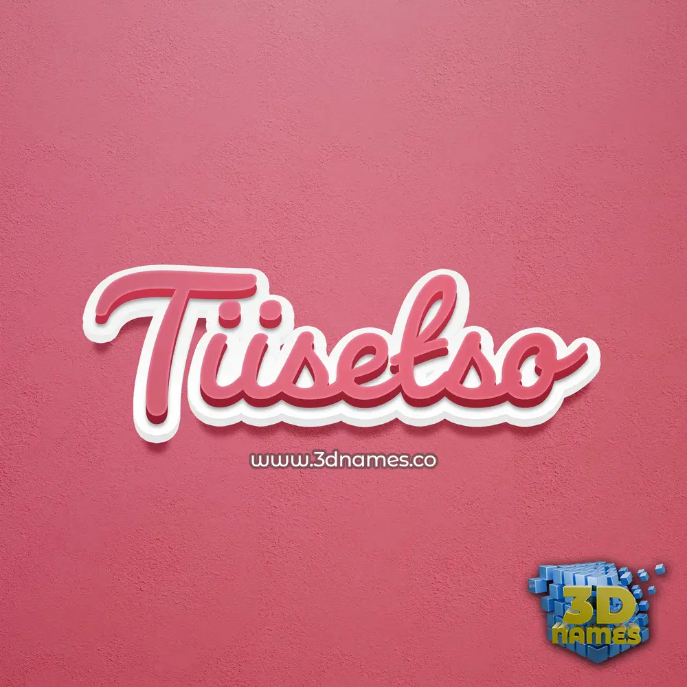 tiisetso in Red Scribble style - 3D name wallpaper