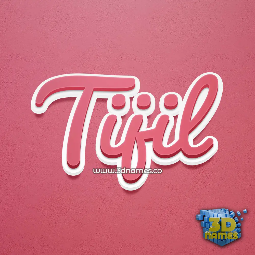 tijil in Red Scribble style - 3D name wallpaper