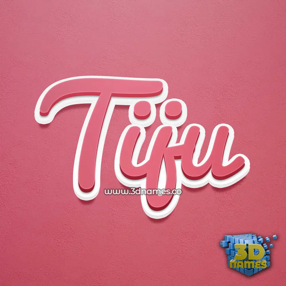 tiju in Red Scribble style - 3D name wallpaper