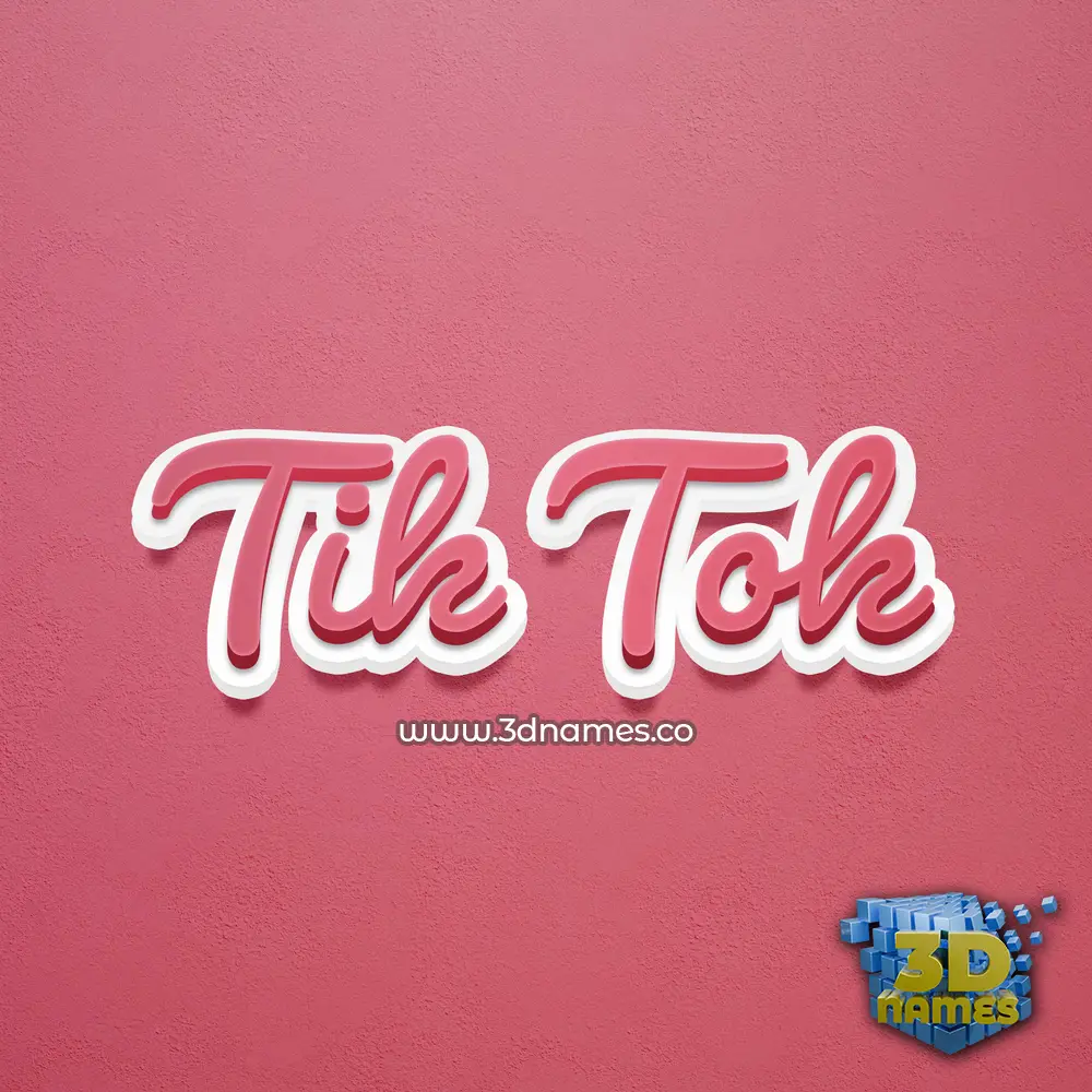 tik tok in Red Scribble style - 3D name wallpaper
