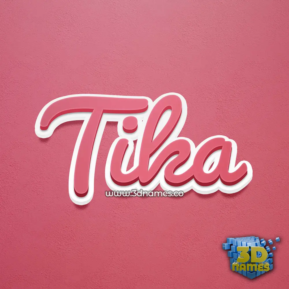 tika in Red Scribble style - 3D name wallpaper