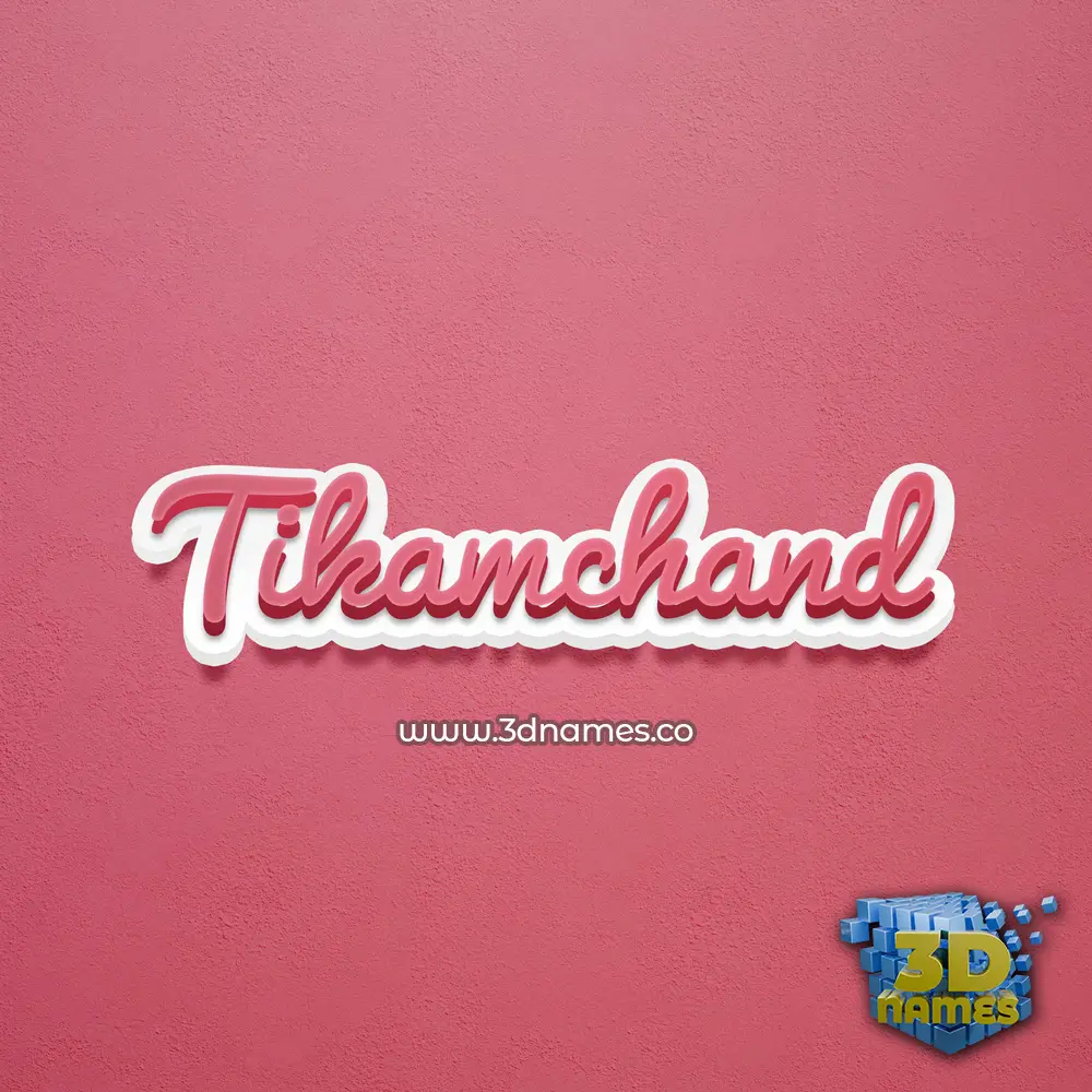 tikamchand in Red Scribble style - 3D name wallpaper