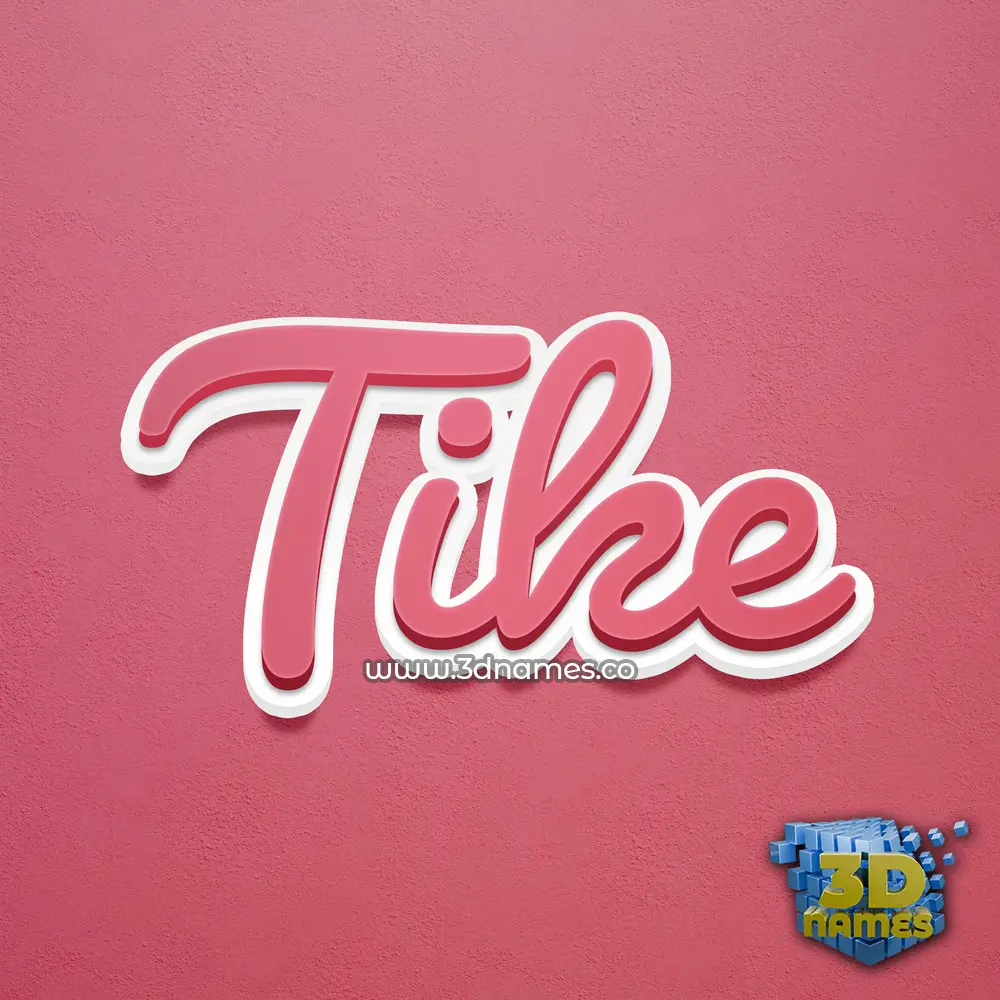 tike in Red Scribble style - 3D name wallpaper