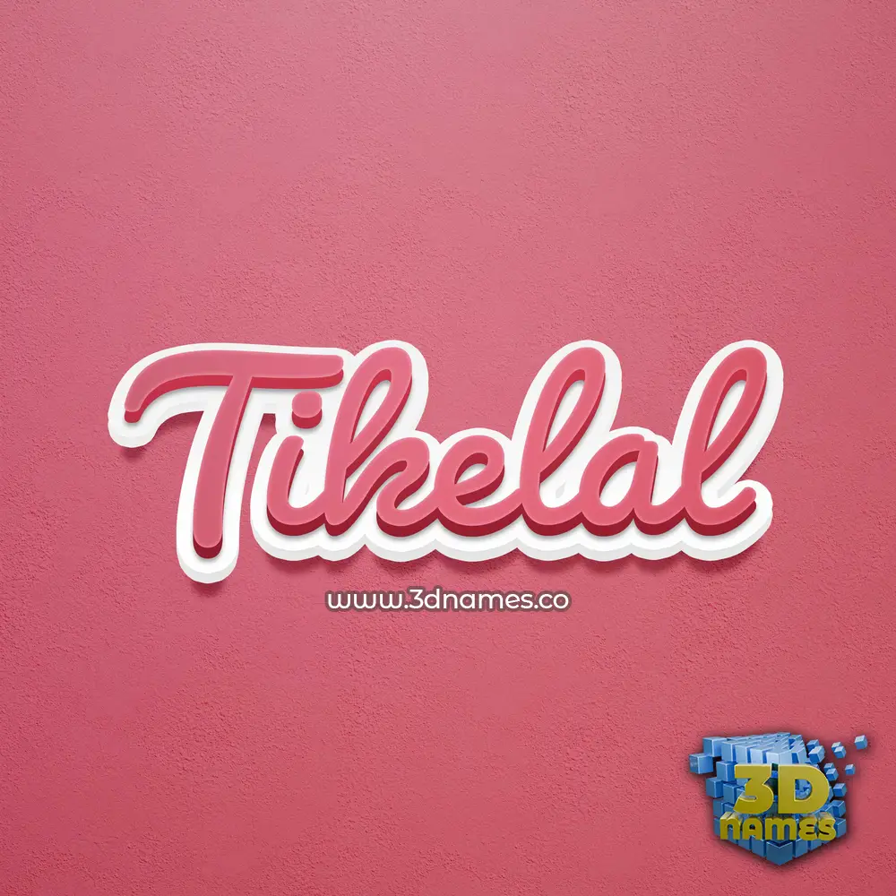 tikelal in Red Scribble style - 3D name wallpaper