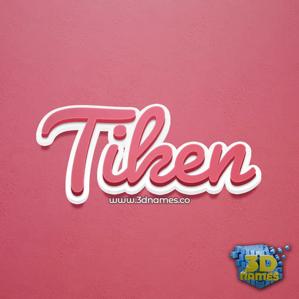 tiken in Red Scribble style - 3D name wallpaper